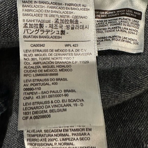 Levi's Barstow Western Indigo Denim Shirt Pearl Snap Closure - Sz L - Picture 11 of 16